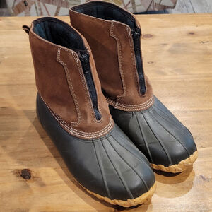 RedHead Mens Size 12 Duck Boots 200g Thinsulate Front Zip Leather Waterproof
